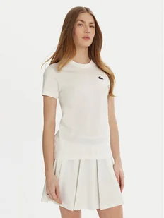 Lacoste T-Shirt TF9246 Biały Slim Fit - Koszulki i topy damskie - miniaturka - grafika 1