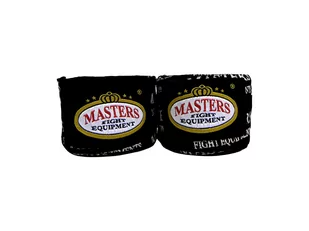 Masters FIGHT EQUIPMENT Bandaże bokserskie bawełniane, BB1-4N, czarny - Bandaże bokserskie - miniaturka - grafika 1