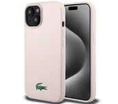 Etui i futerały do telefonów - Lacoste Silicone MagSafe do iPhone 15 Różowy - miniaturka - grafika 1