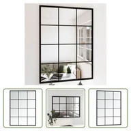 Lustra - The Living Store Lustro ścienne czarne 80x60 cm metalowe - miniaturka - grafika 1