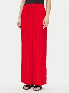 Calvin Klein Spodnie materiałowe LV044B932G Czerwony Wide Leg - Spodnie damskie - miniaturka - grafika 1