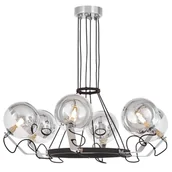 Lampy sufitowe - NOWOCZESNA LAMPA WISZĄCA CZARNA MARSEO W6 - miniaturka - grafika 1