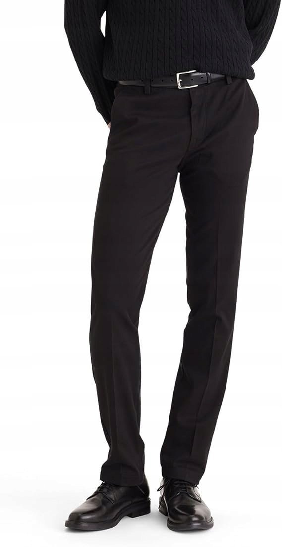 DOCKERS CZARNE ELEGANCKIE SPODNIE CHINOS Z BAWEŁNY 32/30 7AA