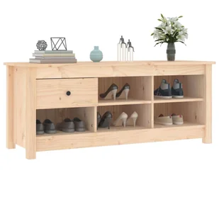 Lumarko Szafka na buty, 110x38x45,5 cm, lite drewno sosnowe - Szafki na buty - miniaturka - grafika 8