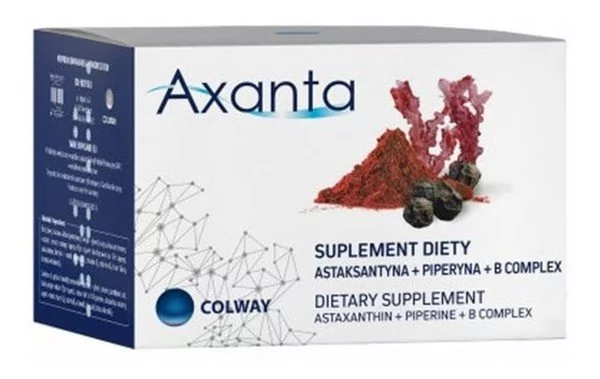 Colway Axanta 60 kaspułek - Astaksantyna + Piperyna + Witamina B - Z KODEM colway20 - 20% TANIEJ