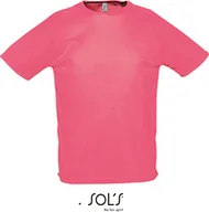 Koszulki męskie - SOLS Męski T-Shirt Raglan Sportowy 11939 Różowy Neon Coral S - miniaturka - grafika 1