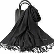 Apaszki i szaliki damskie - Kaszmirowy Szal Duży Ciepły Klasyczny Szalik Damski Gruby Kaszmir Kolor Czarny - miniaturka - grafika 1