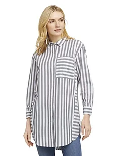 TOM TAILOR Damski bluzka w paski 1025809, 26873 - Green Vertical Stripe, 34 - Bluzki damskie - miniaturka - grafika 1