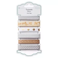 Scrapbooking - Tasiemki, neutrals, 6 x 2m - miniaturka - grafika 1