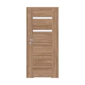 Drzwi wewnętrzne - Skrzydło drzwiowe łazienkowe z podcięciem wentylacyjnym Tinos orzech karmel 80 prawe Classen - miniaturka - grafika 1
