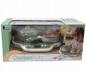 Zabawki AGD - KUCHNIA DLA DZIECI JAK PRAWDZIWA KUCHENKA PŁYTA GRZEWCZA GARNKI AKCESORIA - miniaturka - grafika 1