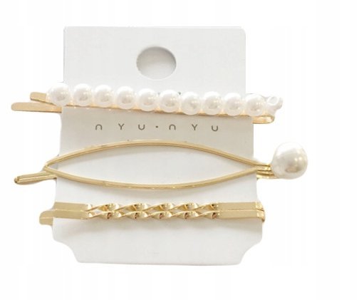 Zestaw Spinki Spinek Ozdobynch Wsuwka Perła 4 Szt
