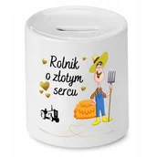 Skarbonki - SKARBONKA PREZENT DLA ROLNIKA O ZŁOTYM SERCU z Nadrukiem ze Zdjęciem z Nadr + Opakowanie na prezent (wzór 02) - miniaturka - grafika 1