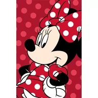 Koce i narzuty dla dzieci - Czerwony koc dziecięcy z mikropluszu 100x150 cm Minnie – Jerry Fabrics - miniaturka - grafika 1