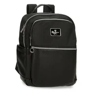 Torby na laptopy - Pepe Jeans Christine Plecak na laptopa do 12 cali Czarny 25 x 36 x 10 cm Poliester z akcentami ze sztucznej skóry 9L by Joumma Bags, Czarny (Black), Talla única, plecak na laptopa - miniaturka - grafika 1