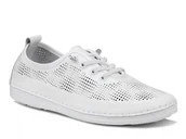 Półbuty damskie - Pólbuty damskie skórzane białe S.Barski LR61-7083 ażurowe wsuwane lekkie-40 - miniaturka - grafika 1