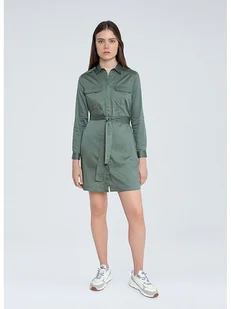 Pepe Jeans Sukienka "Carlotty" w kolorze szarozielonym - Sukienki - miniaturka - grafika 1