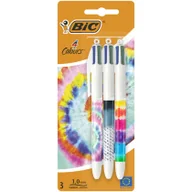 Długopisy - BIC Długopis 4 Colours Message Tie Dye 3szt - miniaturka - grafika 1
