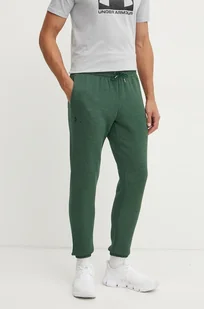 Under Armour spodnie dresowe kolor zielony gładkie - Spodnie męskie - miniaturka - grafika 1