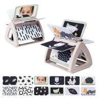 Zabawki interaktywne dla dzieci - Taf Toys Książeczka Obracająca Się Tummy-Time Czarno-Biała - miniaturka - grafika 1