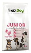 Tropidog Premium Junior Small&Medium Breeds Turkey&Rice 8 kg