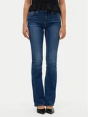 Spodnie damskie - Vero Moda Jeansy Flash 10310511 Granatowy Flared Fit - miniaturka - grafika 1