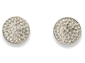 Kolczyki - Klipsy do uszu okrągłe srebrne z cyrkoniami 1,5 cm - miniaturka - grafika 1