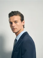 Paski - Reserved - Wąski krawat w kratę - ciemnoszary - miniaturka - grafika 1