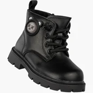 Botki damskie - Trzewiki Dziecięce Botki Ekoskóra Zimowe Świecące Ocieplane Czarne Apawwa N5000P Czarny 27 - miniaturka - grafika 1