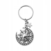 Breloki - Breloczek Mistyczny Brelok Astrologia Słońce i Księżyc Kółko do kluczy - miniaturka - grafika 1