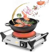 Kuchnia turystyczne i akcesoria - Duronic HP1 SS Przenośna kuchenka turystyczna 1500W jeden palnik jednopalnikowa stal nierdzewna kuchenka nablatowa - miniaturka - grafika 1