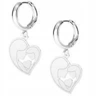 Kolczyki - Kolczyki srebrne Serce Mama Córka 925 - miniaturka - grafika 1