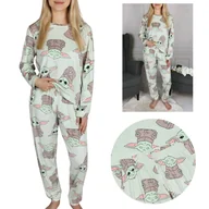 Piżamy damskie - DISNEY Baby Yoda Damska, jasnozielona piżama z długim rękawem, welurowa XL - miniaturka - grafika 1