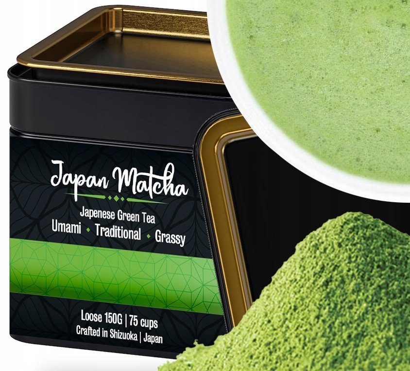 Matcha Zielona Herbata Tradycyjna Duża Puszka Japońska 1 zbiór