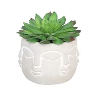 Sztuczne kwiaty - Sleepdown Halo zielona sztuczna roślina sukulent twarze doniczka do domu biura łazienki dekoracja wnętrz estetyka - miniaturka - grafika 1
