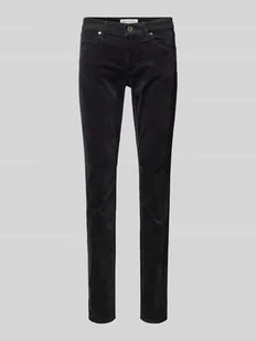 Spodnie aksamitne o kroju slim fit z mieszanki bawełny i wiskozy model ‘LULEA’ - Spodnie damskie - miniaturka - grafika 1