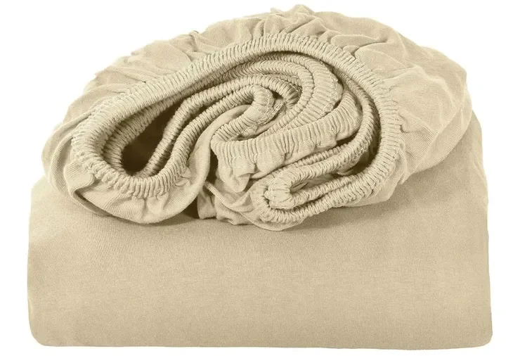 Prześcieradło Jersey Z Gumką 200x220 + 25 Cm Boki - Kolor Beżowy