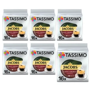 Tassimo Jacobs Caffe Crema Classico 6x 16 sztuk [96 kaw] - Kawa w kapsułkach i saszetkach - miniaturka - grafika 1