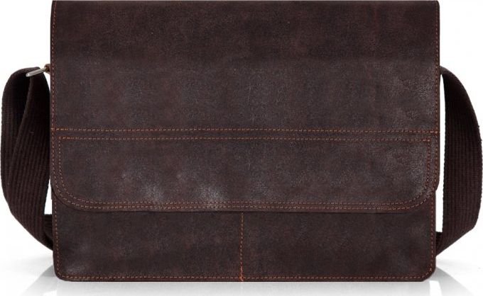 Solome CZEKOLADOWA SKÓRZANA TORBA LISTONOSZKA NA RAMIĘ SOLOME BLACKROCK