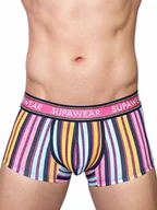 Majtki męskie - Supawear - Bokserki męskie - SUPAWEAR Sprint Trunk Stripes - Różowe - 1 x rozmiar S - miniaturka - grafika 1