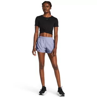 Damskie spodenki do biegania Under Armour UA Fly By Short - fioletowe - UNDER ARMOUR - Spodnie sportowe damskie - miniaturka - grafika 1