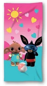 Okrycia kąpielowe dla dzieci - Ręcznik plażowy dziecięcy bawełniany 70x140 Królik Bing Girl - miniaturka - grafika 1