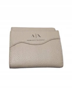 ARMANI EXCHANGE Portfel damski beżowy - Portfele - miniaturka - grafika 1