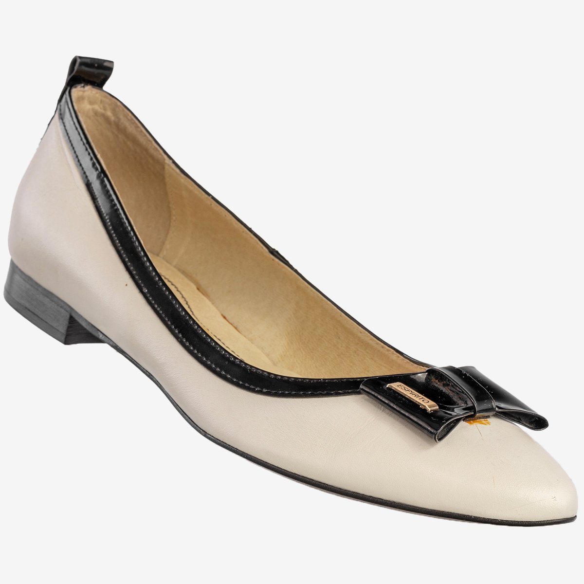 Baleriny Damskie Skórzane Z Kokardą Buty Półbuty Beżowe Darex BAL-33/1 Beżowy 41