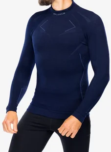 Bluza termoaktywna Brubeck Extreme Merino - navy blue/blue - Bluzy sportowe męskie - miniaturka - grafika 1