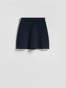 Spódnice - Reserved - Spódnica mini z wiskozą - granatowy - miniaturka - grafika 1