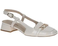 Czółenka - Czółenka damskie letnie beżowe niski obcas bez pięty Caprice 29501-37,5 - miniaturka - grafika 1