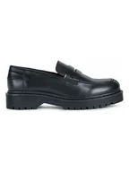 Mokasyny damskie - Geox Skórzane mokasyny w kolorze czarnym - miniaturka - grafika 1