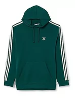 Bluzy męskie - adidas Męska bluza z kapturem z 3 paskami, Kolegiacki zielony, XS - miniaturka - grafika 1