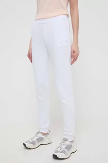 Spodnie damskie - Armani Exchange spodnie dresowe bawełniane kolor biały gładkie 3DYP82 YJFDZ - grafika 1